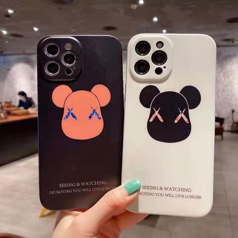 カウズ ブランド iphone se3/13 pro max miniケース ハンドバンド付き 韓国風 ホルダー付 KAWS 個性