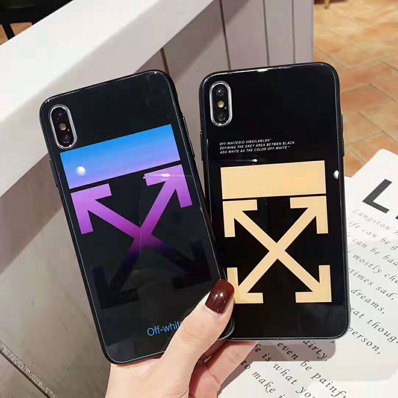 潮流矢印ロゴ iphone xr/xs max ケース オーフホワイ