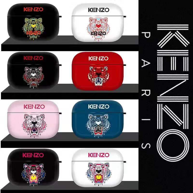 Kenzo ケンゾー Airpods 1/2/3/Proケース ブランド 収納ケース 個性 虎頭付き エアーポッズ プロ/3/2/1ケース