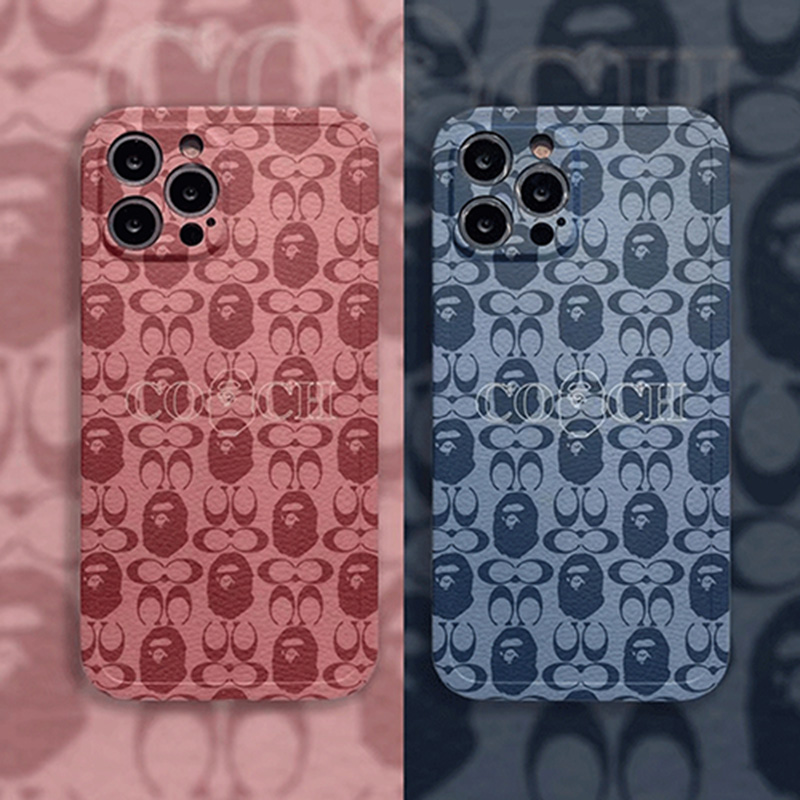 エーエイプ＆コーチ コラボブランドIphone13/13mini/13promaxケース Bape x Coach 