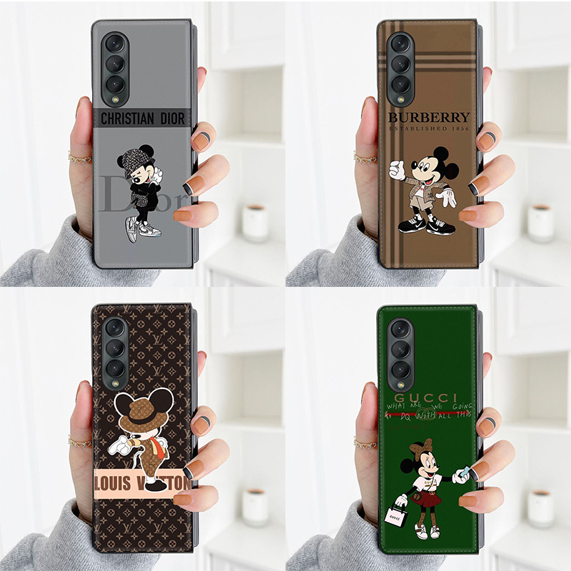 Dior Gucci＆disneyコラボ ブランド Galaxys  zfold2/zfold3ケース 折りたたむ Burberry lv＆disneyケース コラボ