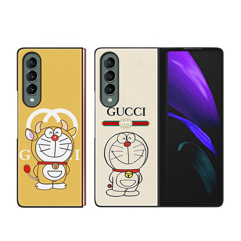 グッチ ドラえもん コラボ ブランドGalaxys Z flip4/Z fold4/W22ケース 折りたたむThe North Face保護Gucci  Doraemon激安ギャラクシーZフリップ フォールド4カバー可愛い 芸能人愛用