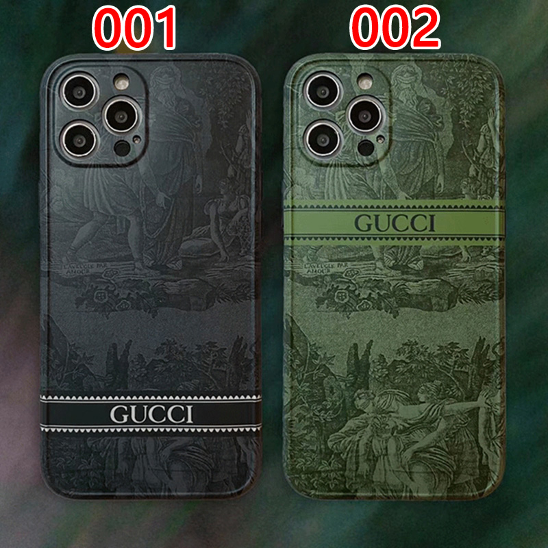 Gucci/グッチ iphone ハイブランド 13 mini/13 pro/13 pro maxケース  経典 絵柄 モノグラム 四角保護