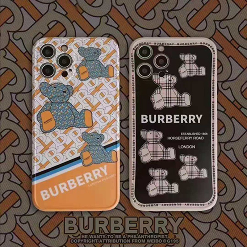 バーバリー ブランド BURBERRY iphone13/13pro/13pro maxケース 熊柄 ジャケット型 モノグラム