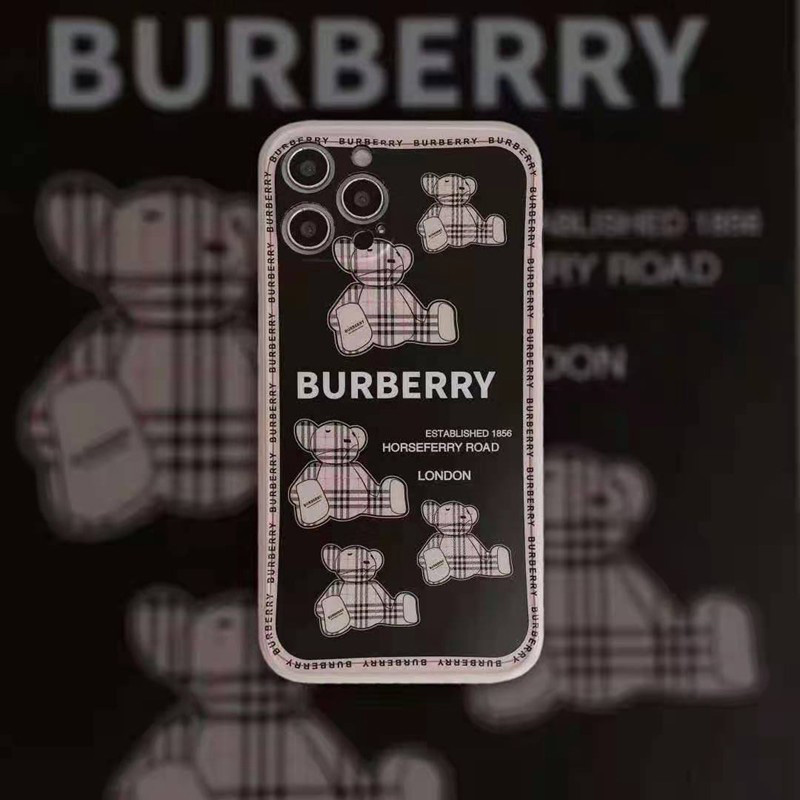 バーバリーBurberryブランドiphone13 mini pro maxケース かわいい アイフォン13/13pro maxケース 熊縞
