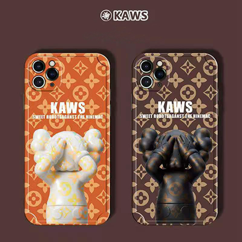 LV KAWS コラボ ハイブランド Iphone13 Pro Max/13 Miniケース おしゃれ ぬいぐるみ モノグラム ヴィトン カウズ