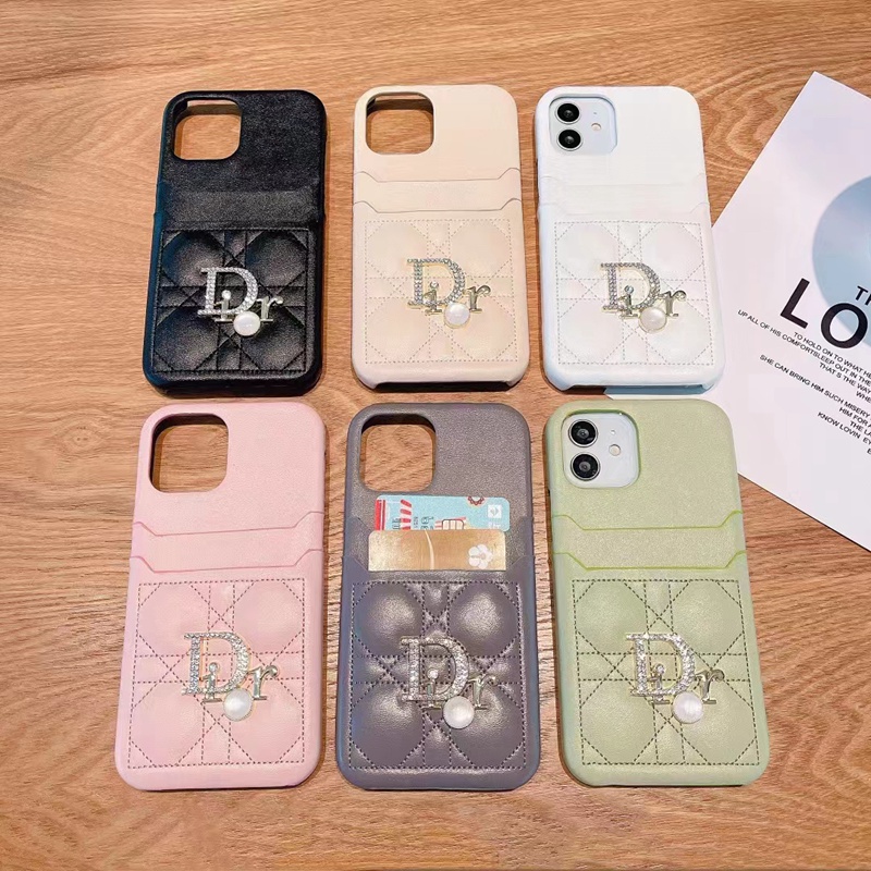 Dior/ディオール ブランド iphone se3/13 pro/13 pro max/13ケース かわいい モノグラム カード入れ