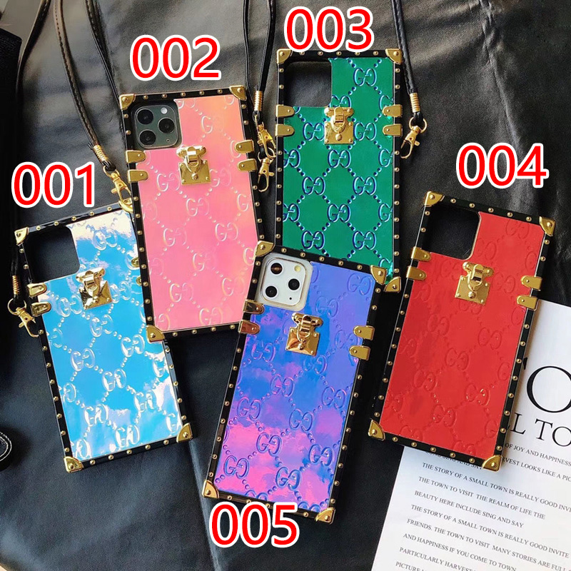 Gucci/グッチ ブランド iphone13 mini/13 pro max/13 proケース 個性 トランク型  ストランプ付き