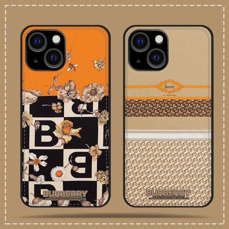 バーバリー ブランド burberry iphone 13pro max/13pro/13 mini/12ケース 花 ステッチ 可愛い レザー