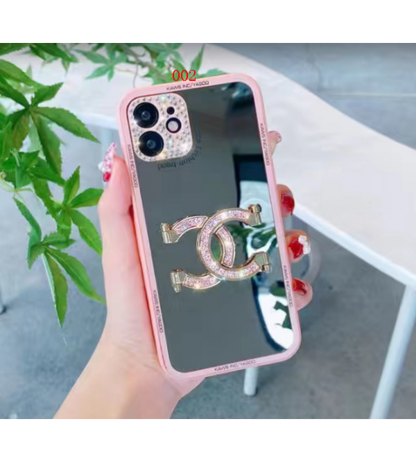 CHANEL/シャネル ブランド iphone se 第3世代/13/13 pro/13 pro maxケース かわいい 鏡 ガラス セレブ愛用 激安 アイフォン13/12/11/x/8/7スマホケース モノグラム ファッション メンズ レディース