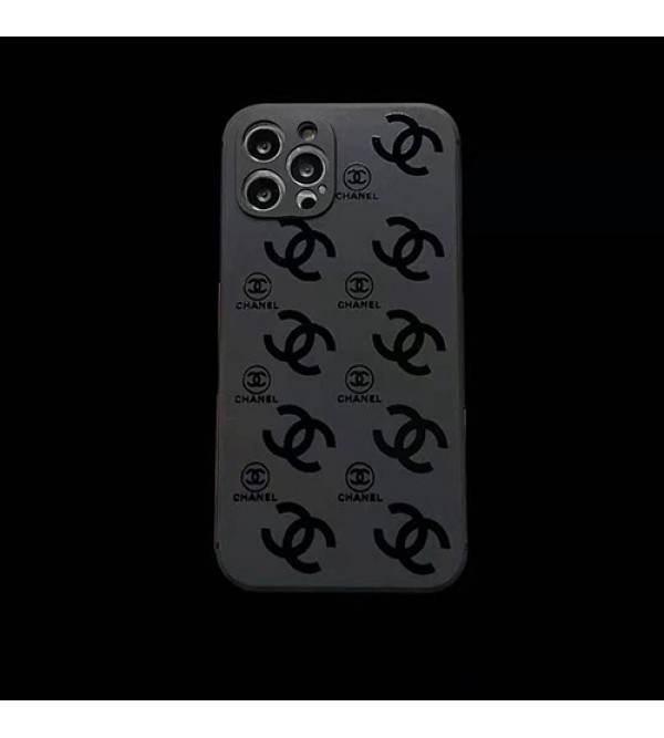 シャネル CHANEL iPhone 13 Pro/12S/12 Mini/12 Pro Max/11 Pro Maxケース ブランド CC 花 リボン柄 モノグラム ジャケット型 TPU 耐衝撃 シンプル 保護 軽量 アイフォン12/11/X/XS/XR/8/7カバー 黒色 メンズ レディース