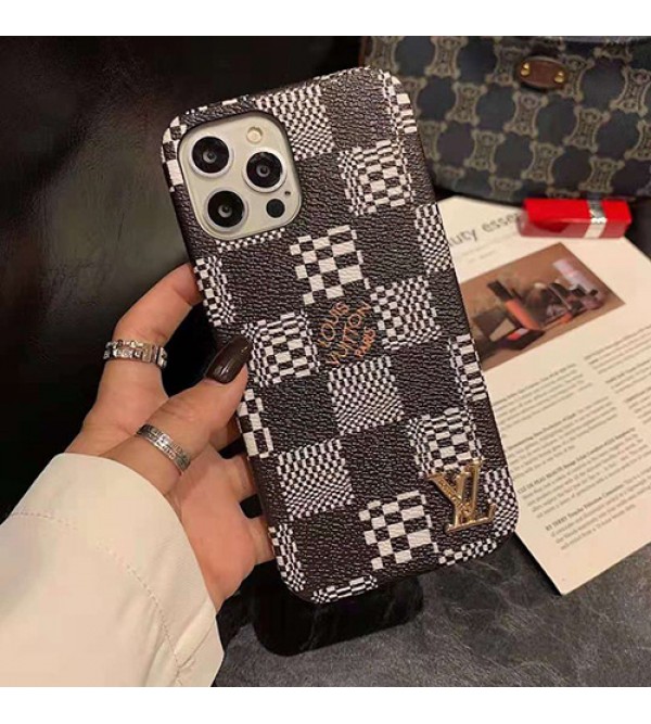 LV/ルイヴィトン ブランド iphone 13/13 pro/13 mini/13 pro maxケース 革製 ジャケット型 経典 格子 縞柄 大人気モノグラム カバー 芸能人愛用アイフォン13/13 pro/13 pro max/se2ケース 墨絵 ファッション IPHONE X/XS/XR/8/7スマホケース男女通用