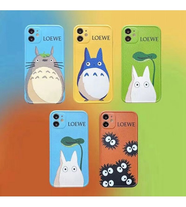 ロエベ ブランド となりのトトロ模様iphone12/12pro maxケース経典ロゴiphone11/11 pro maxケースかわいい iphone x/xr/xs/xs maxケースファッション ins風