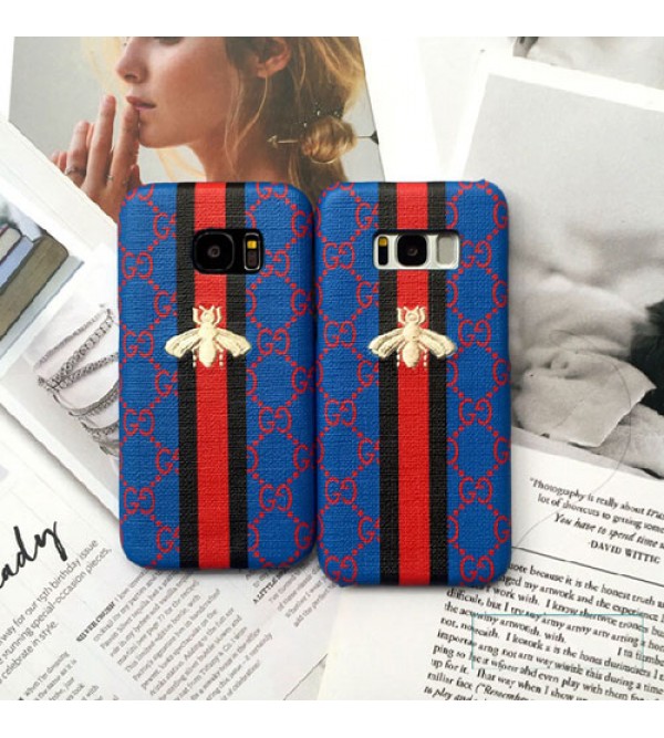 gucci iPhone xr/xs max/xsケース iphone 12ケースグッチgalaxy s8plus/note8/s7edgeスマホケース ブランド Iphone6/6s Plusカバー ジャケット 刺繍ミツバチ付き