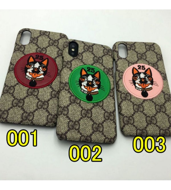 iphone12ケースブランド Gucci IPhone xr/xs max/xsケース グッチ Iphone8/7plusケース Iphone6/6s Plusカバー ジャケット 犬柄刺繍付き