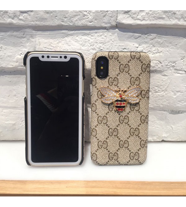 iphone12ケースブランドgucci IphoneXカバー グッチ Iphone se2/8/7 Iphone8plus/7plusスマホケース Iphone6/6s Plus Iphone6/6sジャケット ケース 刺繍 立体のミツバチ付き