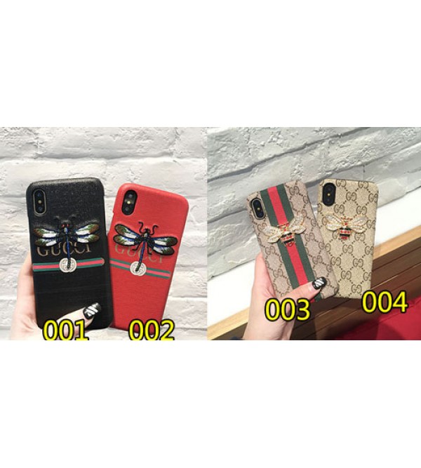 iphone12ケースブランドgucci IphoneXカバー グッチ Iphone se2/8/7 Iphone8plus/7plusスマホケース Iphone6/6s Plus Iphone6/6sジャケット ケース 刺繍 立体のミツバチ付き