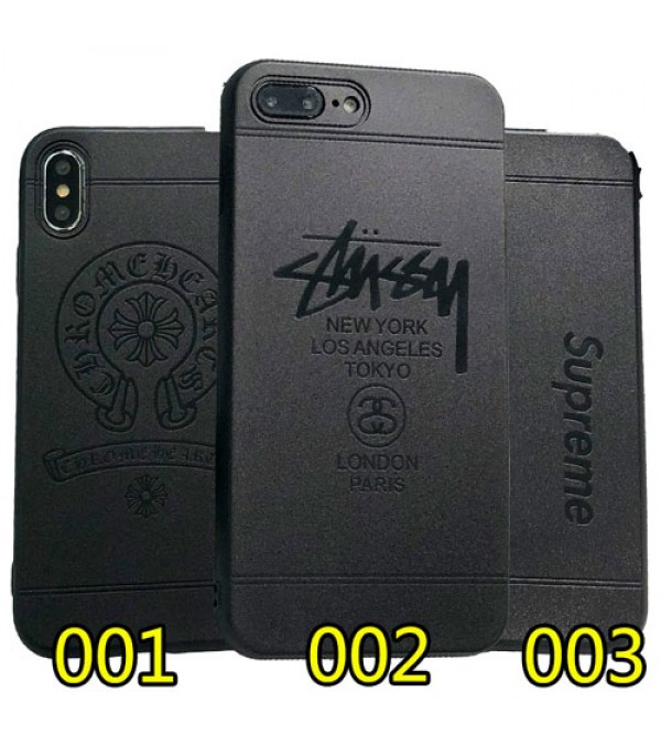 supreme iPhoneXカバー stussy/chrome hearts アイフォンXケース iPhone8/7/6 plusケース iphone 12 ケースブランドシュプリーム/ステューシー/クロムハーツ エコ素材 無臭 研磨