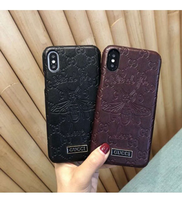 iphone 12 ケースブランドgucci IphoneXカバー グッチ Iphone se2/8/7 Iphone8plus/7plusスマホケース Iphone6/6s Plus Iphone6/6sジャケット ケース 凹み紋 ミツバチ絵柄