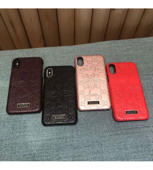 iphone 12 ケースブランドgucci IphoneXカバー グッチ Iphone se2/8/7 Iphone8plus/7plusスマホケース Iphone6/6s Plus Iphone6/6sジャケット ケース 凹み紋 ミツバチ絵柄