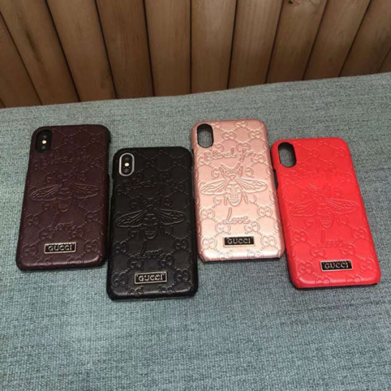 iphone 12 ケースブランドgucci IphoneXカバー グッチ Iphone se2/8/7 Iphone8plus/7plusスマホケース Iphone6/6s Plus Iphone6/6sジャケット ケース 凹み紋 ミツバチ絵柄