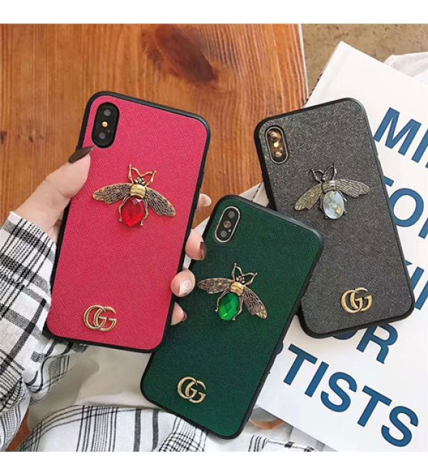 iphone 12ケースgucci iPhone xr/xs max/xsケース グッチ iphone x/8/7/se2スマホケース ブランド Iphone6/6s Plusカバー ジャケット 立体的なミツバチ付き 豪華