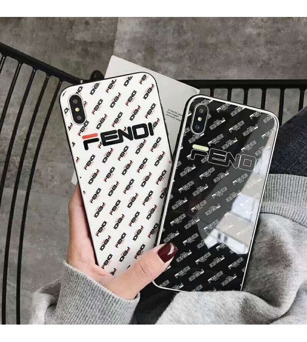 iphone 12ケースフェンデイ fendi iphone xr/xs maxケース ブランド iphone xs/xケースガラス表面 アイフォン se2/8/7 plusケースオシャレ経典カップル