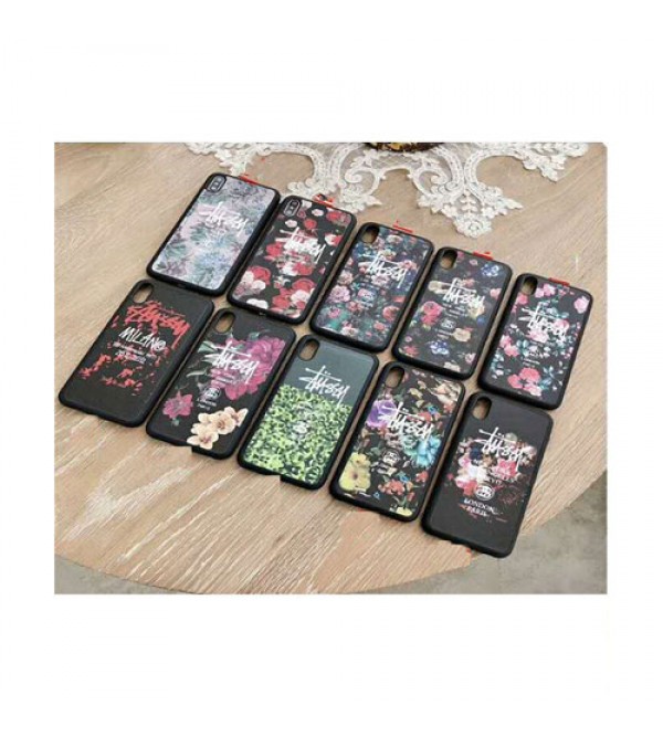 iPhone 12ケース stussy ステューシー iphone xrケース galaxy S10plusケース おしゃれ 花柄 galaxy S10ケース iphone   xs max/x/10/se2/8plusケース ギャラクシーs7/S9/S8plusケース 人気 ブランド