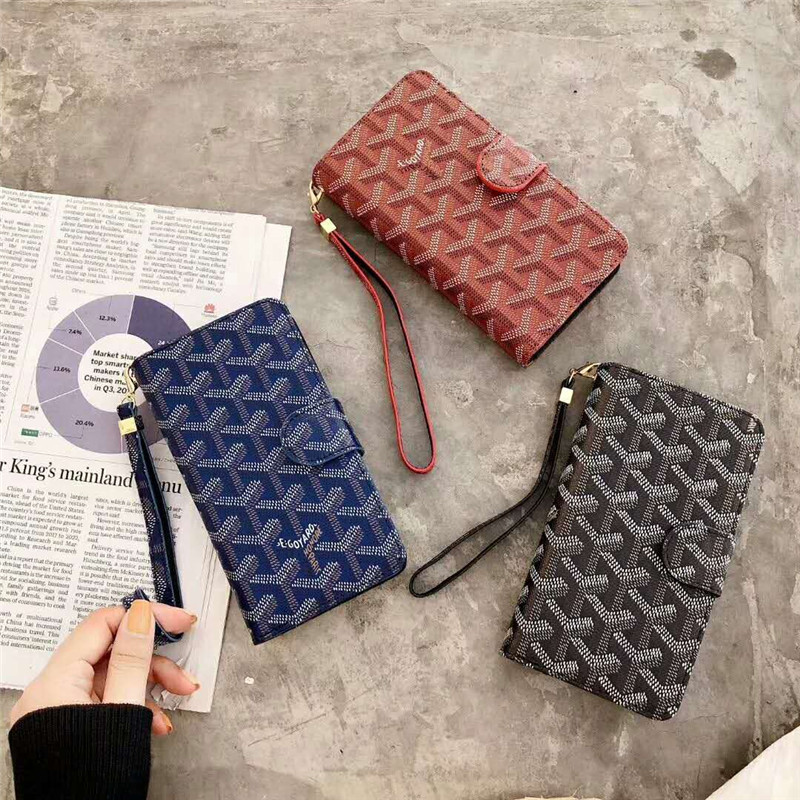 iphone 12ケースGoyard ゴヤール iphone xr/se2ケース 手帳型 galaxy S10plusケース ブランド Xperia Xz/ XZ1ケ  ース カード入れ galaxy S10ケース ストラップ付き iphone xs max/x/10/8plusケース ギャラ  クシーS9/S8plusケース 人気 芸能人愛用