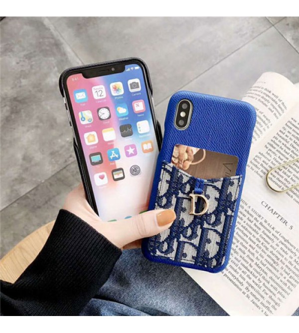 iphone 12ケースディオール Dior iphone xrケース 人気 ブランド iphone xs maxカバー カード入れ iphone xs/x/se2/8Plusケース　生地 柔らかい 芸能人愛用 激安販売