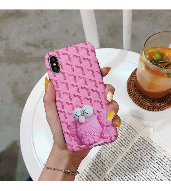 Goyard ゴヤール iphone13ケース kawsコラボ iphone xrケース ブランド iphone xs maxカバー オシャレ 人気 iphone xs/x/se2/8Plusケース カートン 芸能人愛用 激安販売