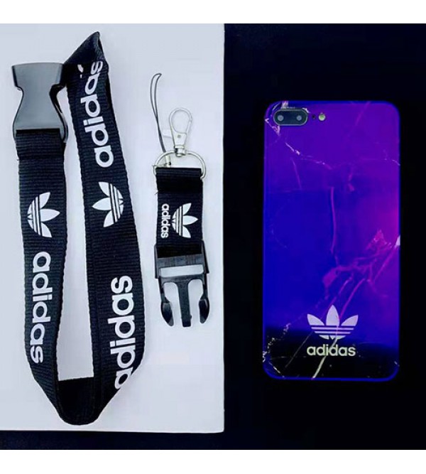 iphone 12ケースAdidas アディダス iphone XI/11 Max/se2ケースブランドスポーツ風 iphone xr/xs maxケース オシャレ大理石紋 アイフォン x/8/7 plusケース ファッションストラップ付き 男女兼用