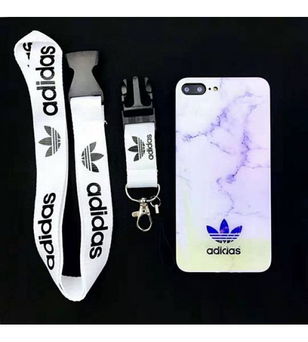 iphone 12ケースAdidas アディダス iphone XI/11 Max/se2ケースブランドスポーツ風 iphone xr/xs maxケース オシャレ大理石紋 アイフォン x/8/7 plusケース ファッションストラップ付き 男女兼用