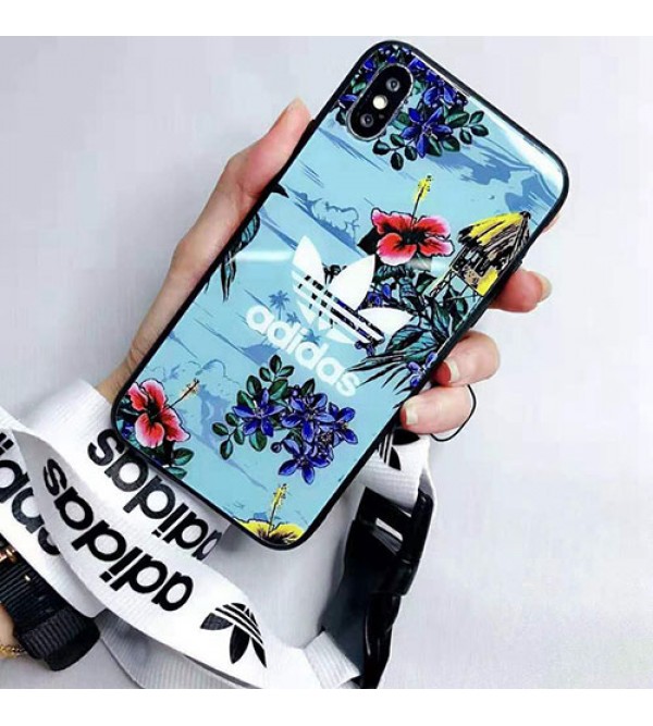 iphone 12ケースadidas アディダス iphone XI/XR Max/se2ケース スポーツ風 iphone xr/xs maxケース 花柄アイフォン x/8/7 plusケース オシャレ ファッション大人気