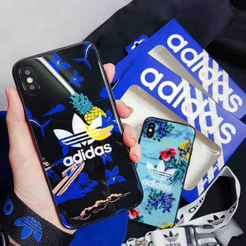 iphone 12ケースadidas アディダス iphone XI/XR Max/se2ケース スポーツ風 iphone xr/xs maxケース 花柄アイフォン x/8/7 plusケース オシャレ ファッション大人気