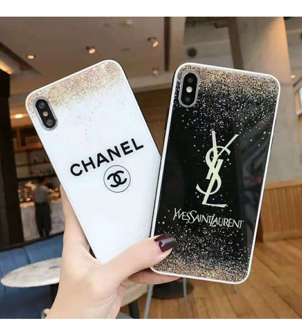 iphone 12 ケースシャネル  YSL iphone 11/11pro max/se2ケース ブランド iphone xr/xs  maxケース キラキラオシャレ アイフォン x/8 plusケース ファッション優雅ガラス表面スマホケース