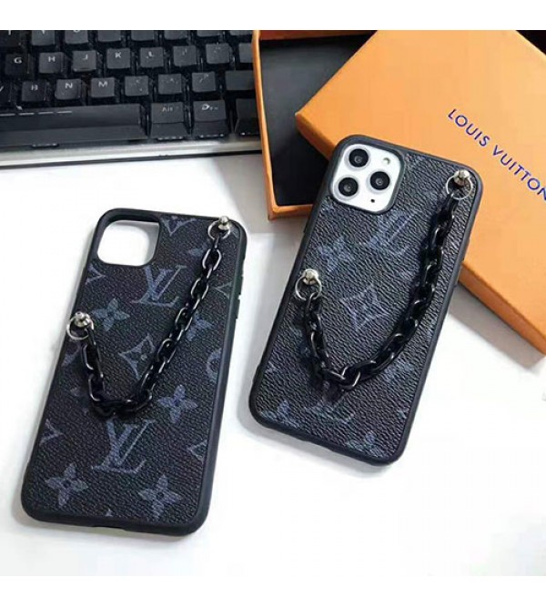 iphone 12 ケースルイヴィトン iphone 11/11pro max/se2ケース ブランド lv iphone xr/xs maxケース オシャレチェーン付き iphone x/8 plus/7 plusケースファッション芸能人愛用