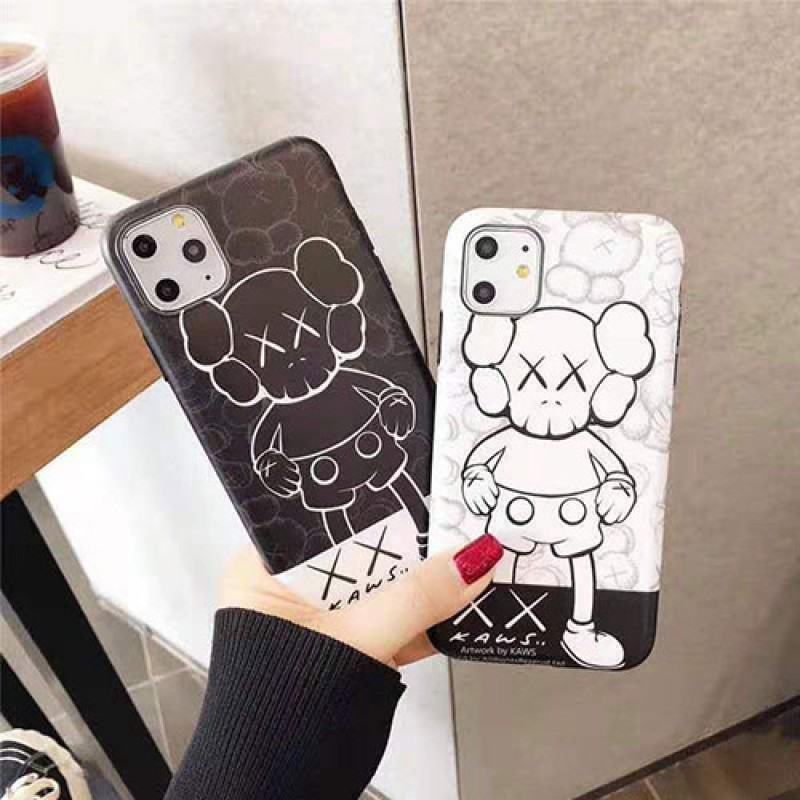 iphone 12 ケース潮流ブランドKaws iphone11/11pro/11pro max/se2ケースオシャレiphone xs/xr/xs maxケース暴力熊付きiphone   x/7/8/plusケース男女兼用 激安新品