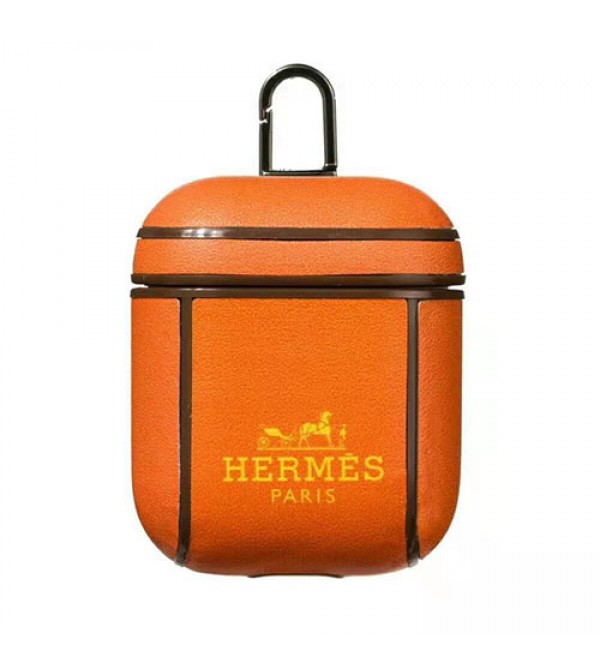 エルメス Hermes ブランド AirPods 1/2/Proケース 贅沢風 ワイヤレス airpodsカバー 全面保護 エアーポッズ プロ イヤホーンケース Bluetooth オシャレ 充電対応 落下防止 脱着簡単 防水 防塵