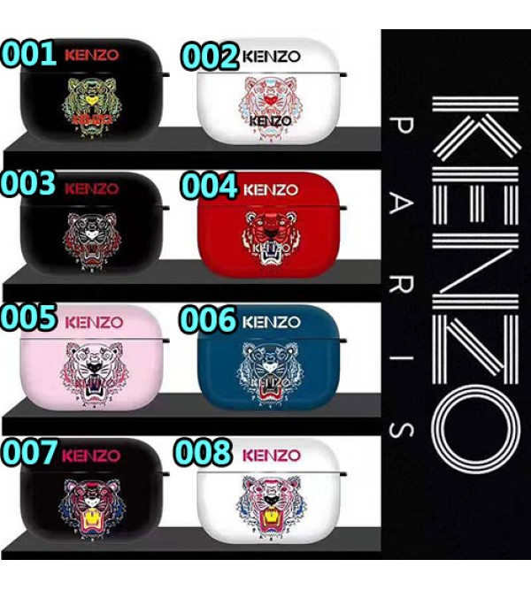 ケンゾー/Kenzo ブランド Airpods 1/2/3/Proケース 収納ケース 個性 虎頭付き エアーポッズ プロ/3/2/1ケース 紛失防止 落下防止 携帯便利 全面保護