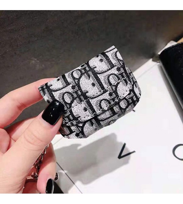 ディオール Airpods proケース ブランドエアーポッズプロケース チェーン付き 携帯便利 紛失防止 落下防止 保護