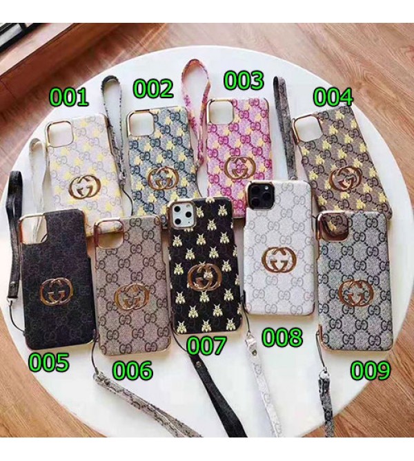 Gucci グッチ ブランド iphone 13/12/12 pro/12 pro max/11ケース 個性 ストランプ付き iphone11pro/11pro max/se2ケース 人気 iphone xr/xs maxケース オシャレ アイフォン xケースiphone 8/7/6s plusケースファッションビジネス風 ストラップ付き