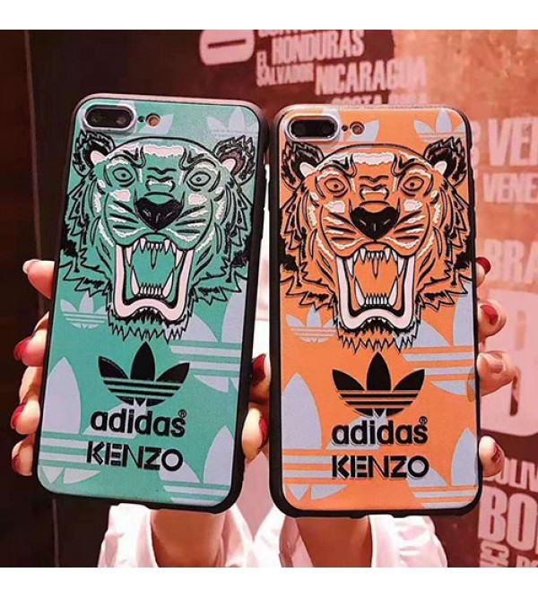 アディダス ケンゾー コラボ iphone13/13 pro/13 mini/13 pro max/12ケース ジャケット型  運動風 ブランド Adidas Kenzo アイフォン11/11 pro/11 pro max/se2ケース防塵ケンゾー激安コピー耐衝撃 タイガーヘッド付きファンションIPHONE X/XS/XR/8/7ケース芸能人愛用 メンズ レディーズ