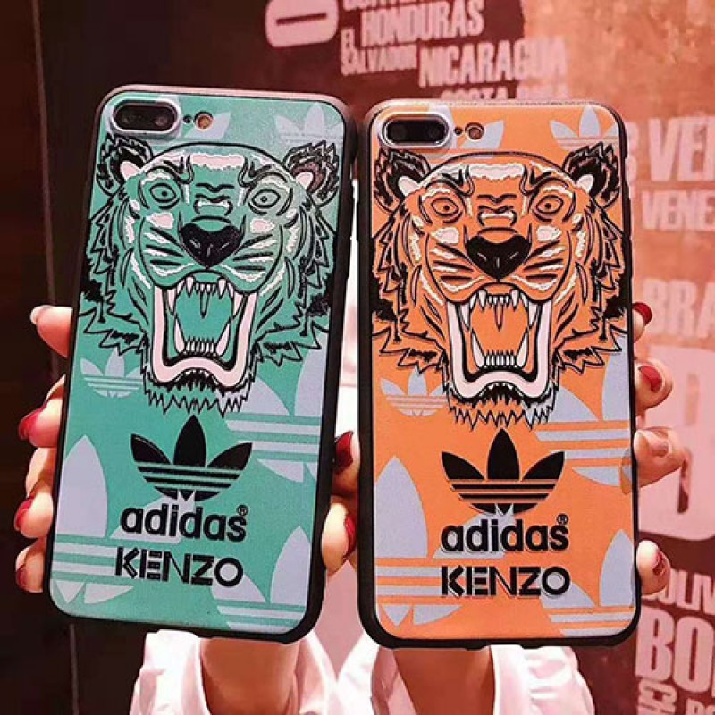 アディダス ケンゾー コラボ iphone13/13 pro/13 mini/13 pro max/12ケース ジャケット型  運動風 ブランド Adidas Kenzo アイフォン11/11 pro/11 pro max/se2ケース防塵ケンゾー激安コピー耐衝撃 タイガーヘッド付きファンションIPHONE X/XS/XR/8/7ケース芸能人愛用 メンズ レディーズ