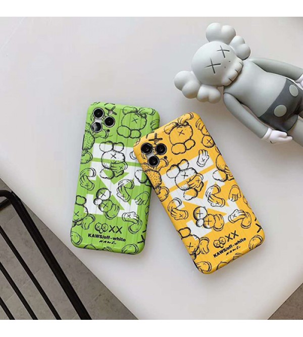 iPhone 13ケースkaws&off-whiteアイフォンiphonex/8/7 plus/se2ケース ファッション経典 メンズシンプル iphone 11/11 pro/11 pro maxケース ジャケットアイフォン12カバー レディース バッグ型 ブランド iphone x/xr/xs maxケース大人気