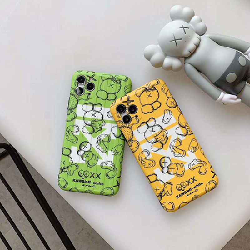 iPhone 13ケースkaws&off-whiteアイフォンiphonex/8/7 plus/se2ケース ファッション経典 メンズシンプル iphone 11/11 pro/11 pro maxケース ジャケットアイフォン12カバー レディース バッグ型 ブランド iphone x/xr/xs maxケース大人気