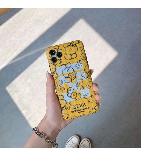 iPhone 13ケースkaws&off-whiteアイフォンiphonex/8/7 plus/se2ケース ファッション経典 メンズシンプル iphone 11/11 pro/11 pro maxケース ジャケットアイフォン12カバー レディース バッグ型 ブランド iphone x/xr/xs maxケース大人気