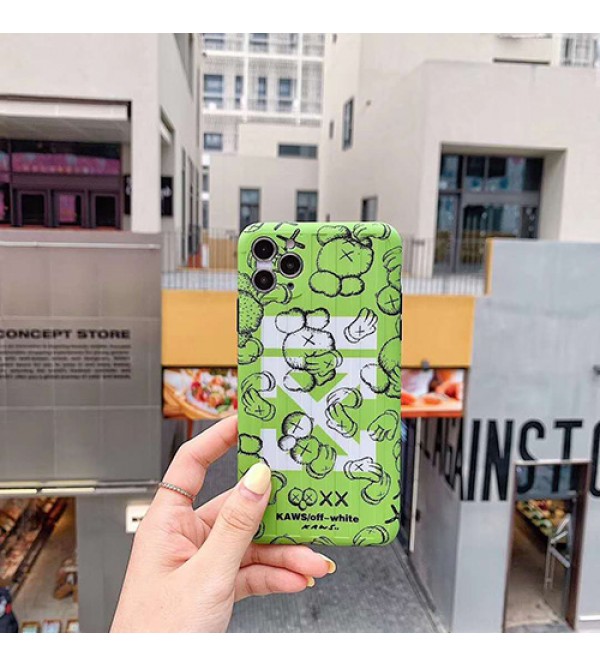 iPhone 13ケースkaws&off-whiteアイフォンiphonex/8/7 plus/se2ケース ファッション経典 メンズシンプル iphone 11/11 pro/11 pro maxケース ジャケットアイフォン12カバー レディース バッグ型 ブランド iphone x/xr/xs maxケース大人気