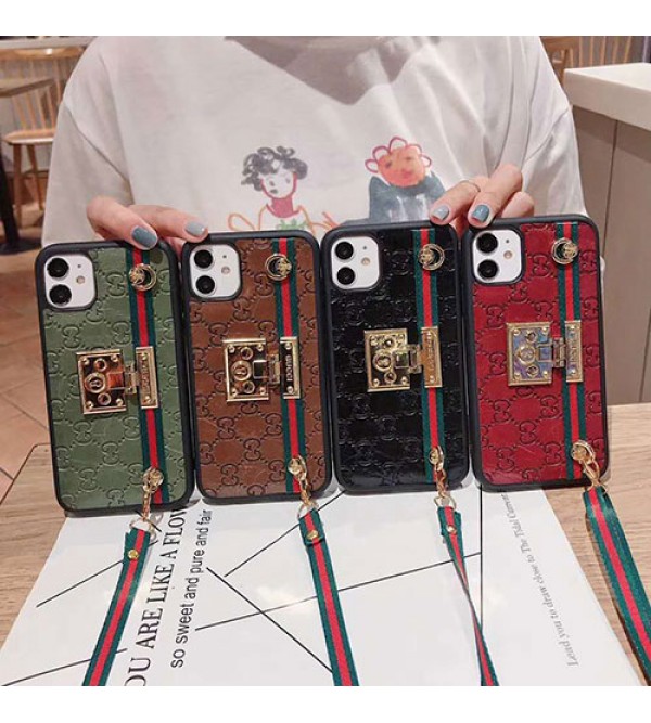 Gucci/グッチiphone ケース ビジネス ストラップ付きアイフォン