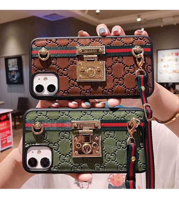 Gucci/グッチiphone 12ケース ビジネス ストラップ付きアイフォンiphonex/8/7 plus/se2ケース ファッション経典 メンズシンプル ジャケットメンズ iphone11/11pro maxケース 安い